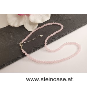 Kette Rosenquarz facettiert 4mm
